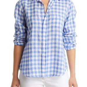 J. Crew Light Blue and White Gingham Shirt
